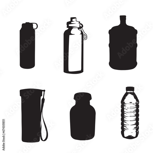 set of bottles of water
