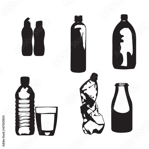 set of bottles of water