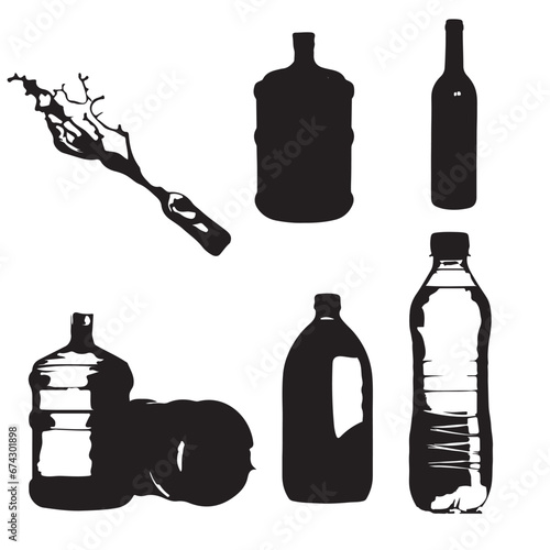 silhouette  bottle of water 