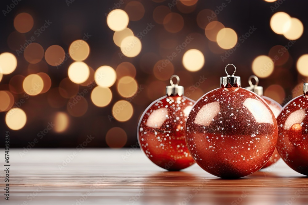 Christmas background with copy space for text, 3D rendered, realistic by Generative AI Christmas background with copy space for text, 3D rendered, realistic by Generative AI