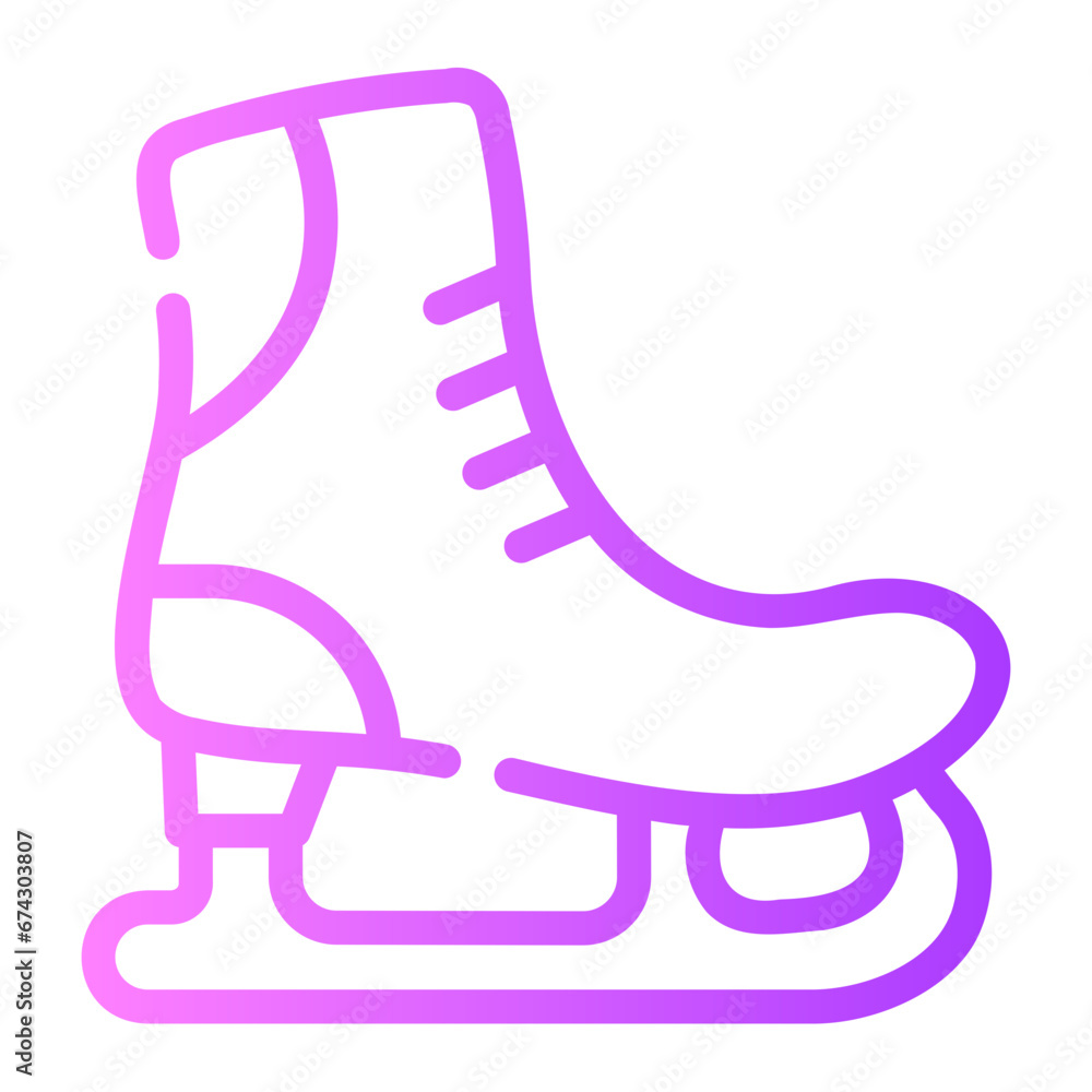 ice skating Line Gradient Icon ice skating Line Gradient Icon