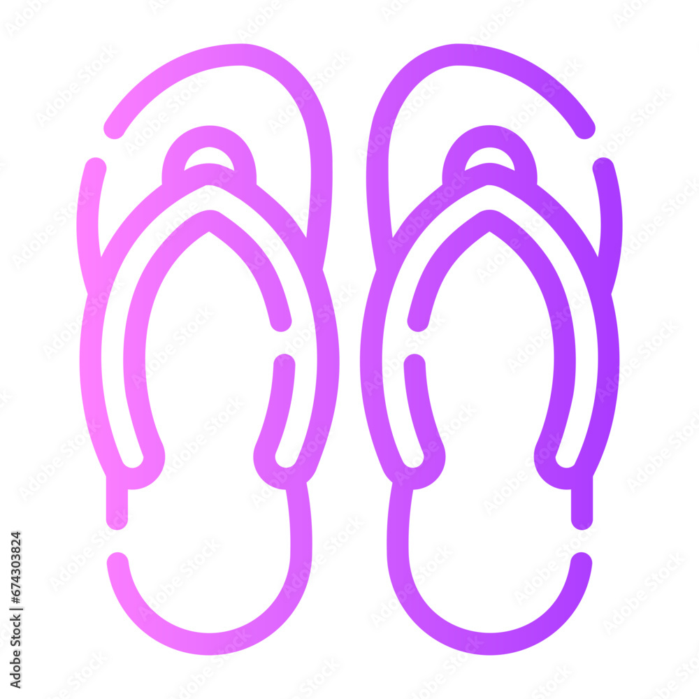 sandals Line Gradient Icon sandals Line Gradient Icon