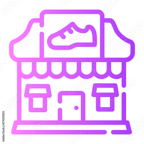 shoe shop Line Gradient Icon