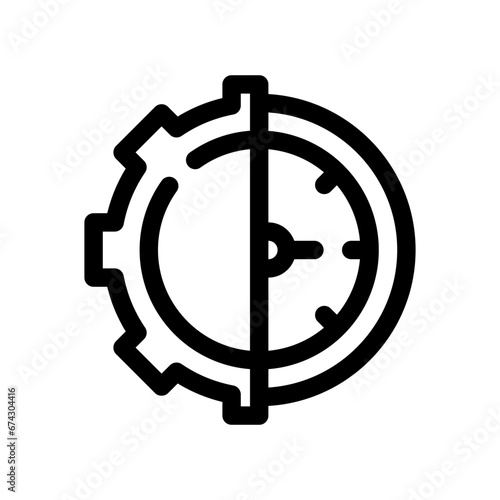 time management line icon