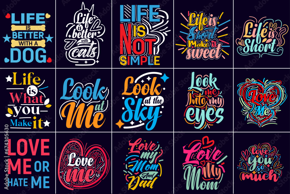 collection of t-shirt designs.typography motivational quote design