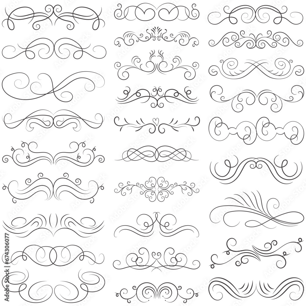 Vector graphic elements for design vector elements. Swirl elements decorative illustration