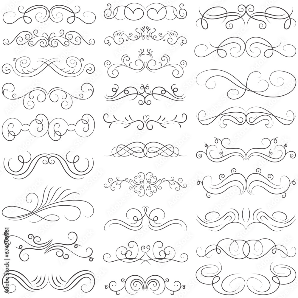 Vector graphic elements for design vector elements. Swirl elements decorative illustration