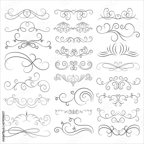 Vector graphic elements for design vector elements. Swirl elements decorative illustration photo
