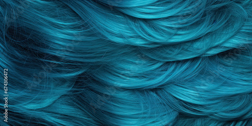 Blue haircut flowing long curly hair fashion background stylist hairdresser backdrop, generated ai