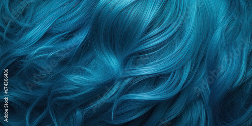 Blue haircut flowing long curly hair fashion background stylist hairdresser backdrop  generated ai  