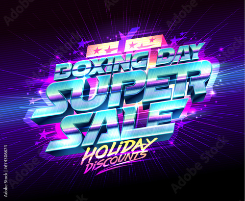 Boxing Day blowout sale, mega discounts banner template