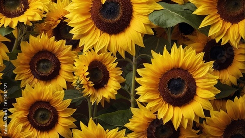 sunflowers in the garden. Generative AI	