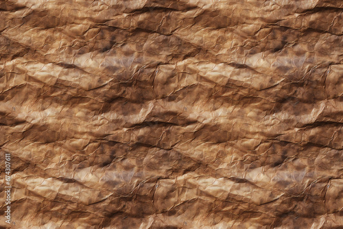 Wrinkled and Weathered Brown Paper Bag Texture. Seamless Repeatable Background.