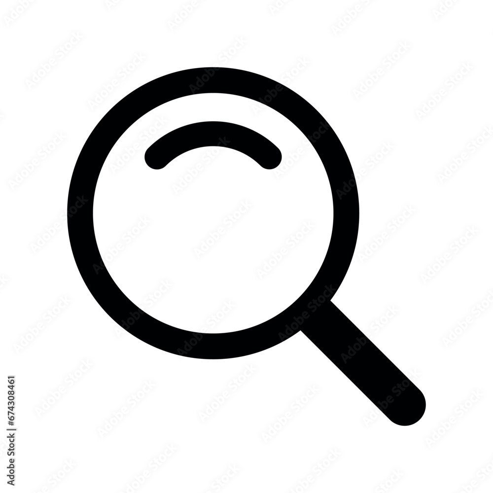 Magnifying glass or search icon flat vector illustration. Magnifying glass or search icon flat vector illustration.