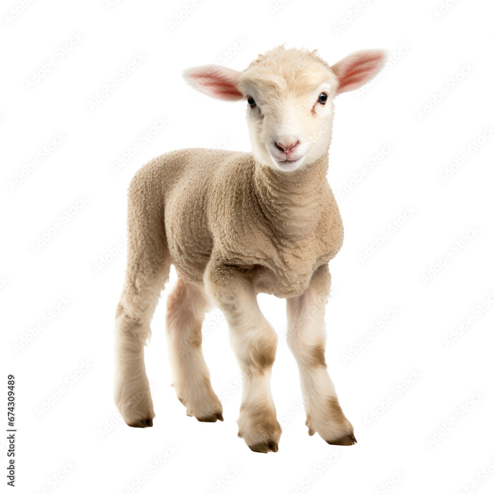 Baby sheep isolated on transparent background,transparency 