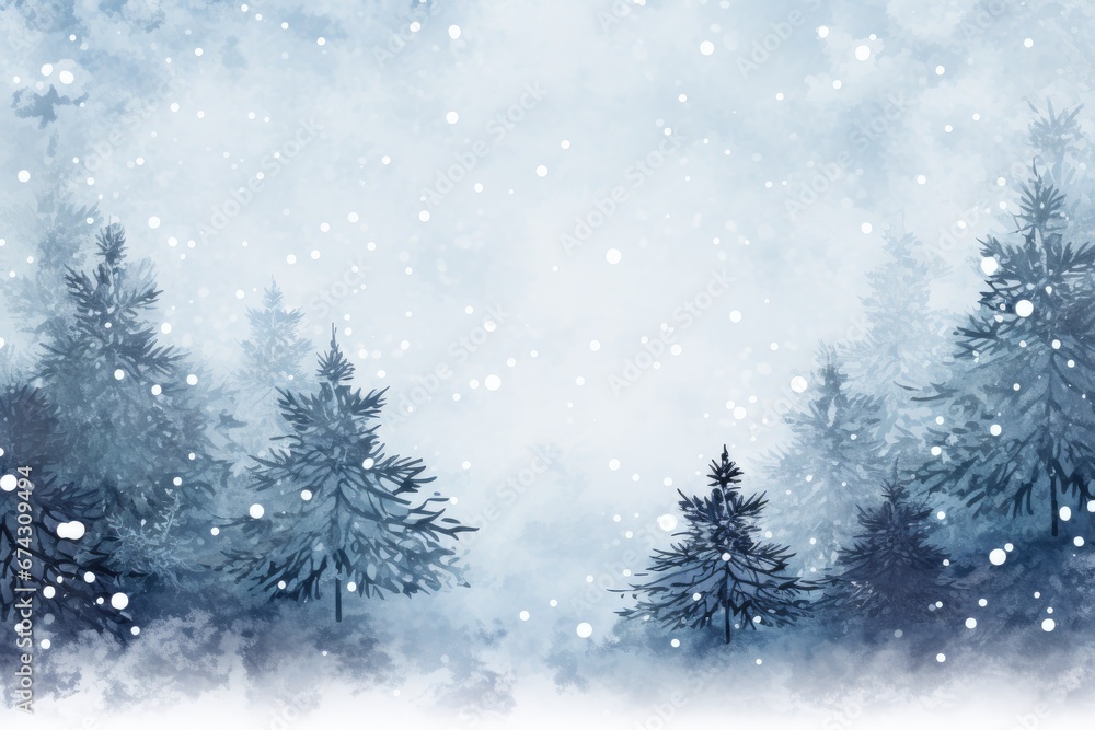 Mock up watercolor Christmas background with empty space for text by Generative AI Mock up watercolor Christmas background with empty space for text by Generative AI