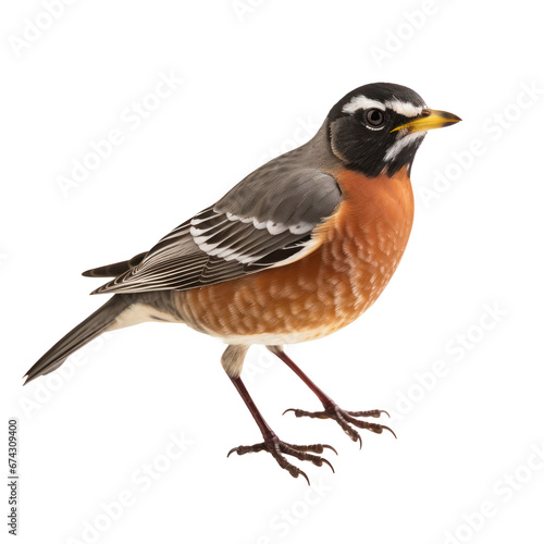 American robin bird isolated on transparent background,transparency 