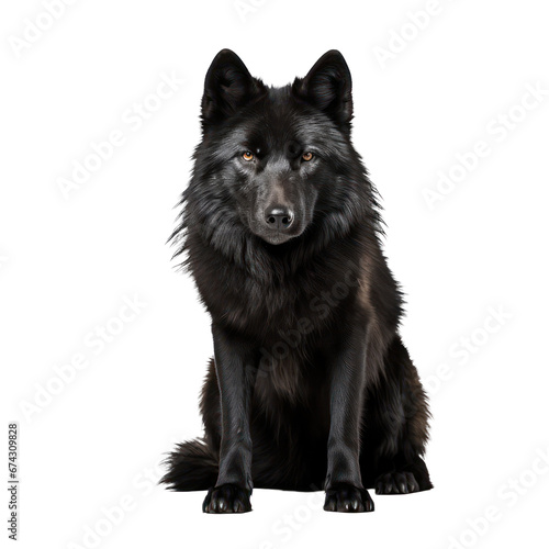 Black wolf isolated on transparent background,transparency © SaraY Studio 