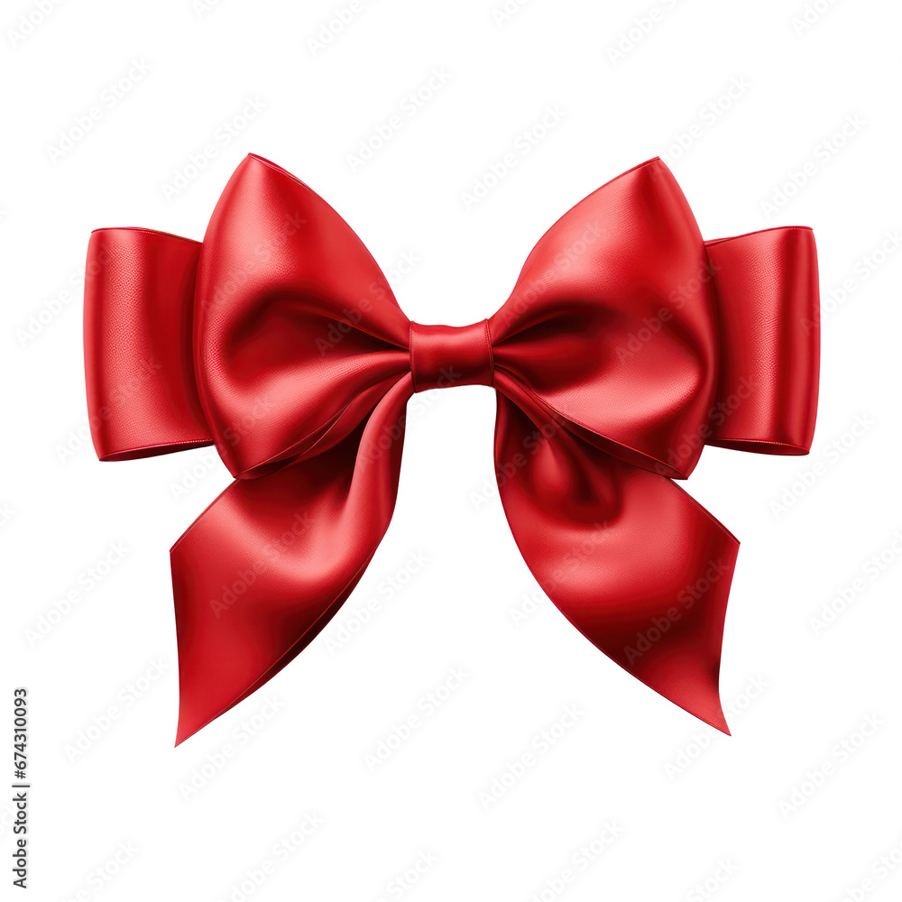 red bow isolated on transparent background,transparency 