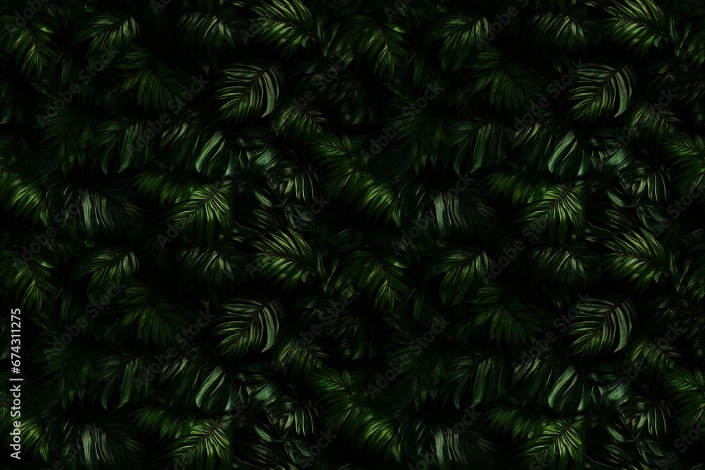 Lush Jungle Leaf Texture. Seamless Repeatable Background.