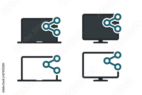 Computer sharing icon. Illustration vector