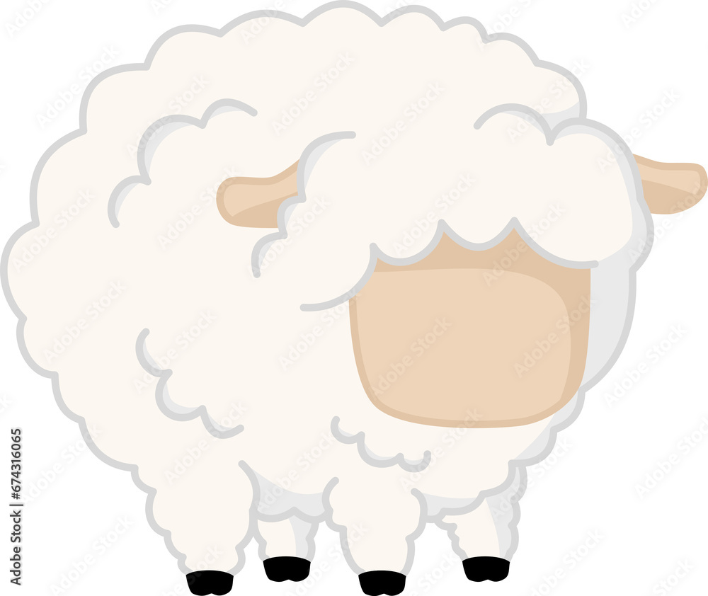 Obraz premium White Sheep Illustration