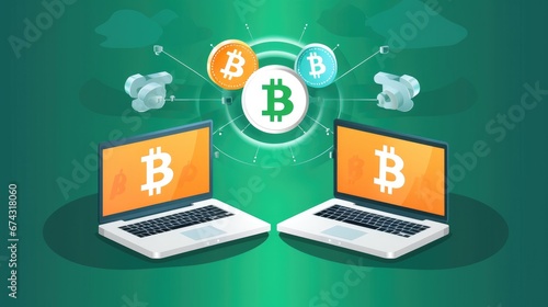 Wallpaper Mural illustrator of crypto currency concept in the new financial world. with technology Torontodigital.ca