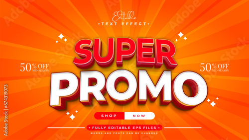 editable super promo text effect.typhography logo