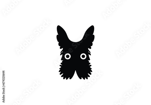 Biewer Terrier minimal style icon illustration design