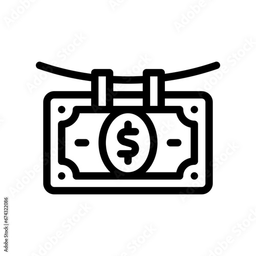 money laundering line icon