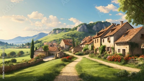 Stunning Rural Mountain Village Amidst Nature's Beauty
