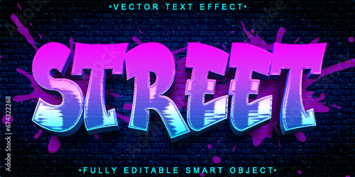 Colorful Graffiti Street Vector Fully Editable Smart Object Text Effect