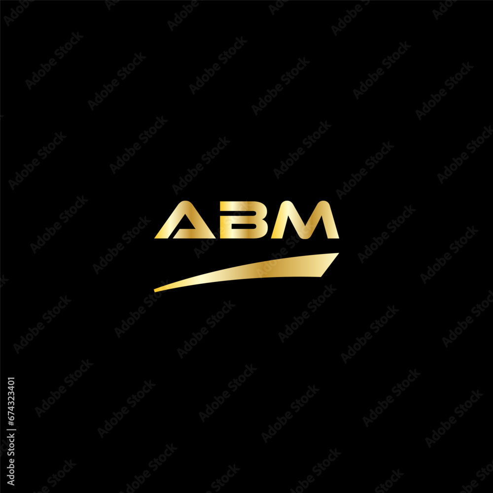 ABM initial letter logo on black background with gold color. modern font, minimal, 3 letter logo, clean, EPS file for website, business, corporate company. ABM modern logo template in illustrator. ABM initial letter logo on black background with gold color. modern font, minimal, 3 letter logo, clean, EPS file for website, business, corporate company. ABM modern logo template in illustrator.