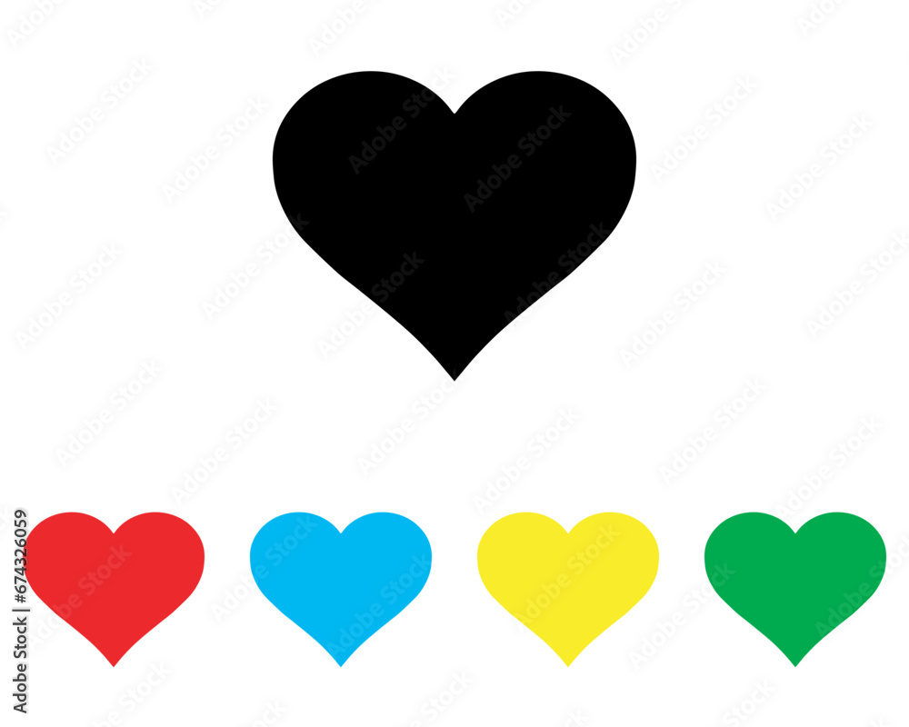 Heart icon vector. Love icon sign symbol in trendy flat style. Set elements in colored icons. Heart vector icon illustration isolated on white background Heart icon vector. Love icon sign symbol in trendy flat style. Set elements in colored icons. Heart vector icon illustration isolated on white background