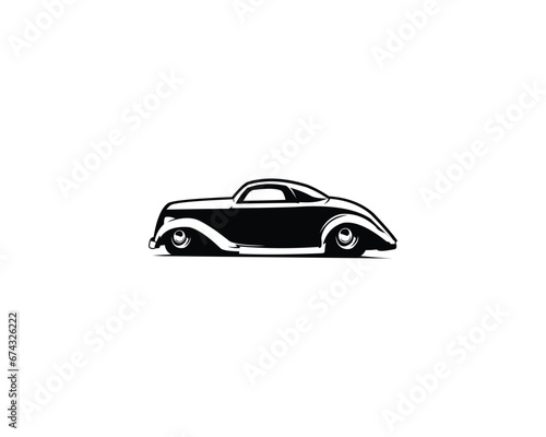 1932 ford coupe. isolated white background appear from the side with style. premium vector design. Best for logos, badges, emblems, icons, design stickers, vintage, old car industry.