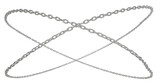 3D rendering of circles made from intertwined metal chains, PNG format, with a background that's completely transparent.