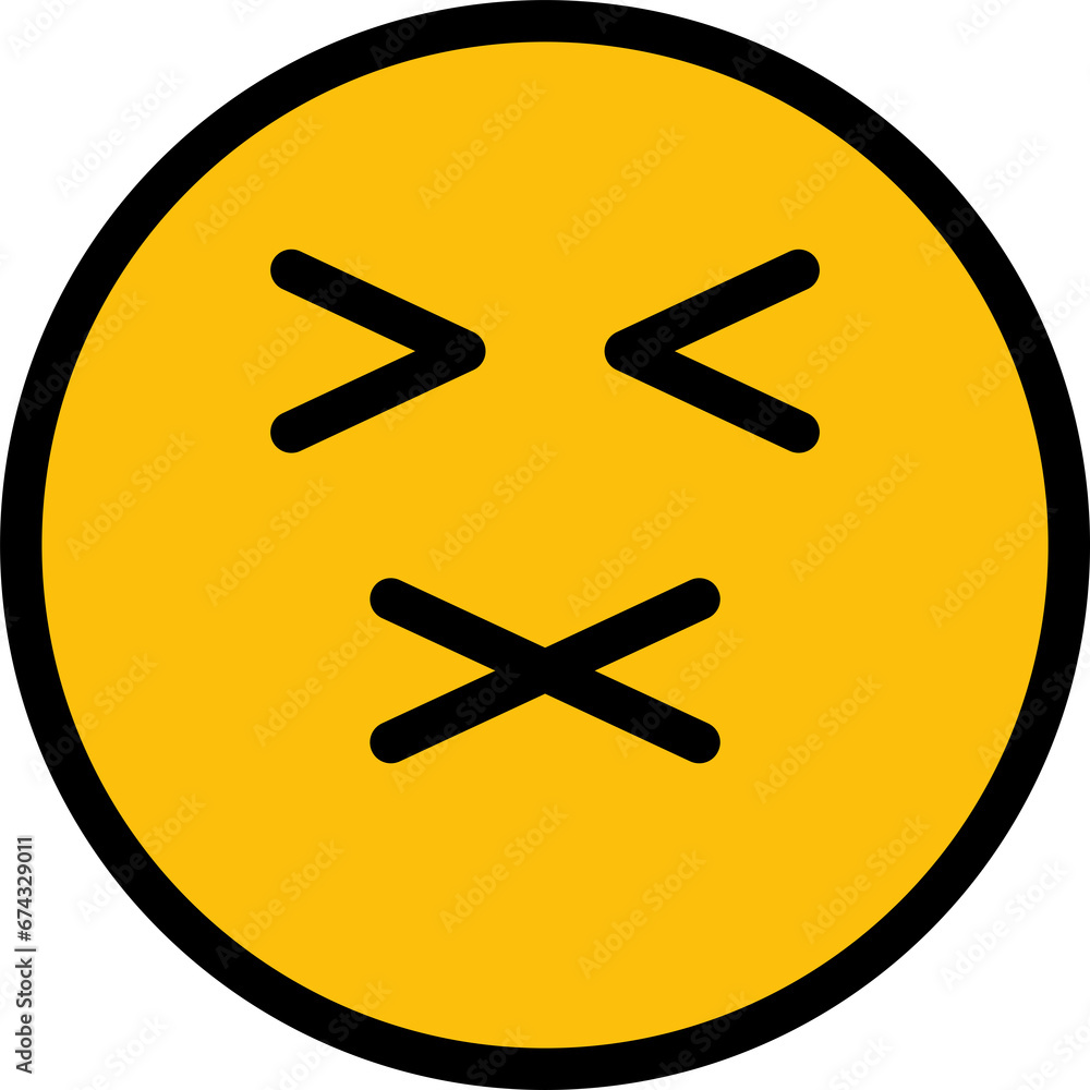 Fototapeta premium Moody and Mute Face Emoji 