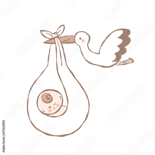 コウノトリと赤ちゃん