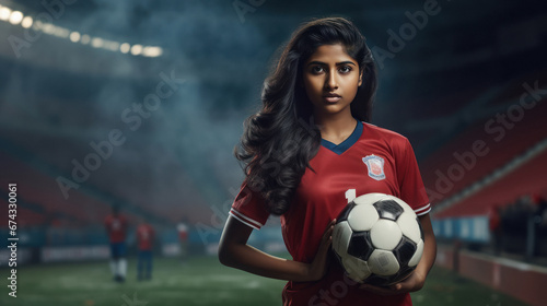Young indian female soccer player © PRASANNAPIX