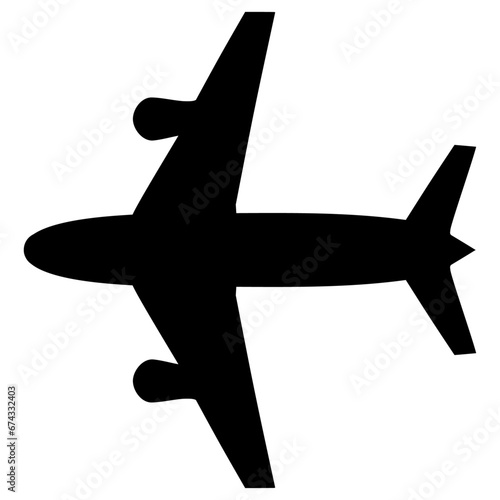 飛行機のシンプルなアイコン 黒