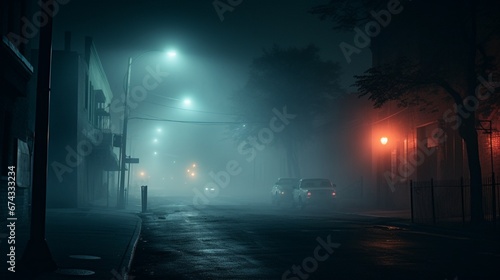 Nighttime Lens Explores a Foggy and Mysterious Street