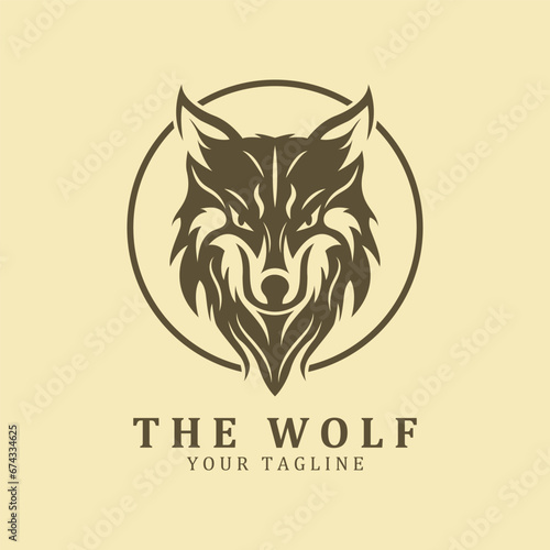 Wolf or head wolf Logo vector icon illuatration design