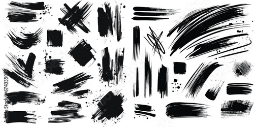 grunge Black Brush texture style illustrator paintbrush collection 