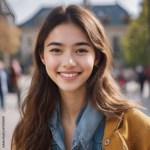 University student smiling with happiness