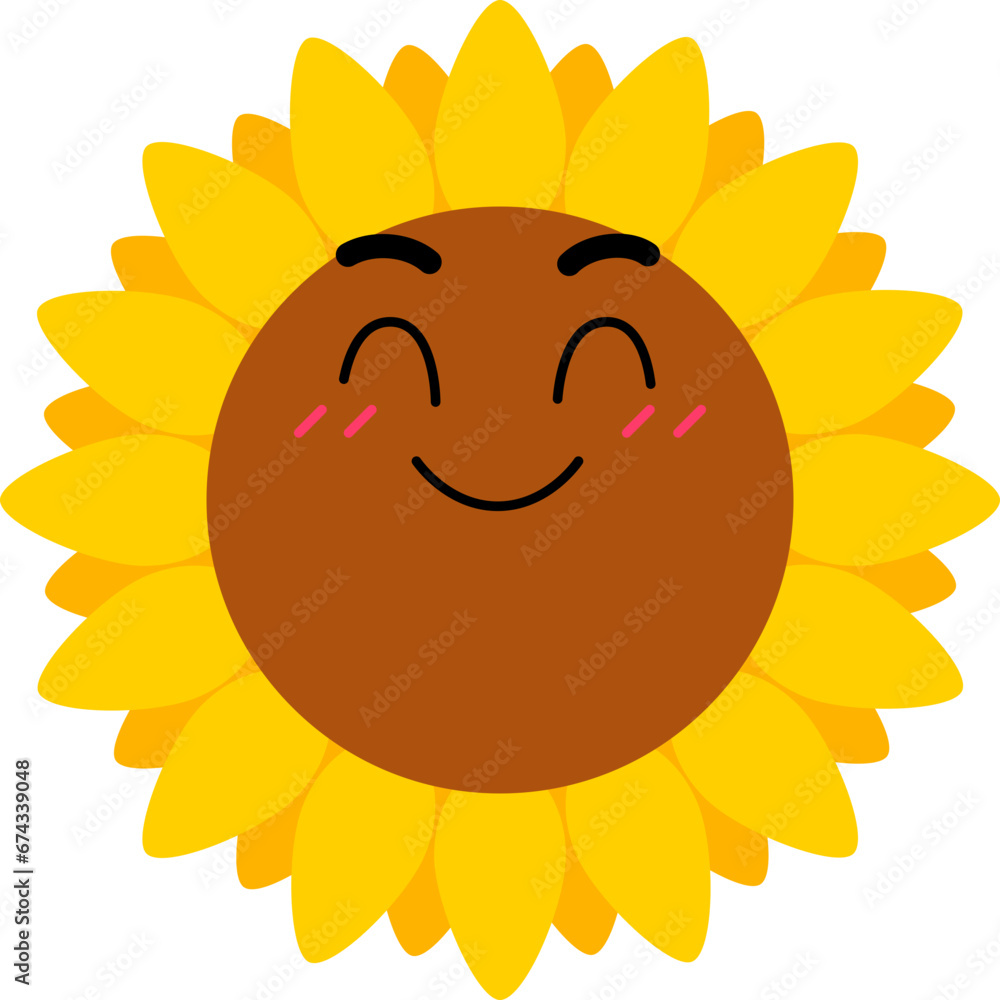 Sunflower Face Happy Blush Over Smile