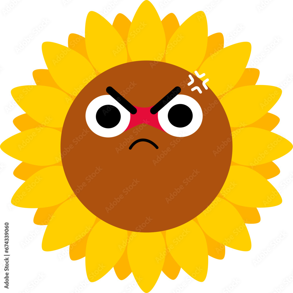 Sunflower Face Over Angry