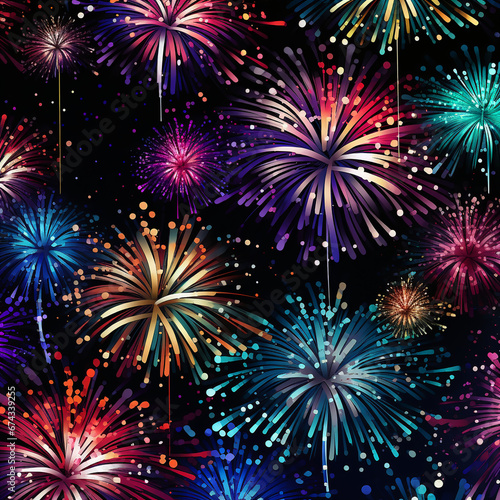 fantasy fireworks postcard background