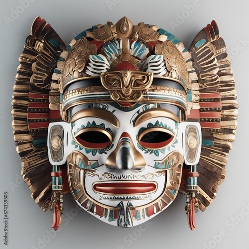 aztec mask, white background