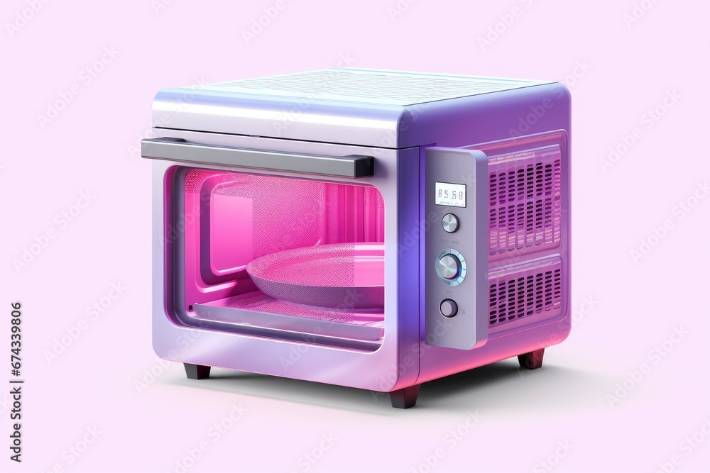 Fototapeta premium Microwave oven on the table. Generative AI