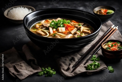 Noodles chicken soup